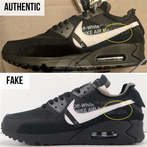 real vs fake nike off white air max 90|off white air max 90 black.